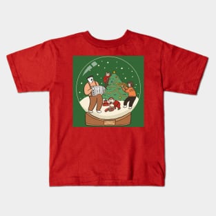 MerryChristmas 2024 happy new year ,pug and cat drawing Kids T-Shirt